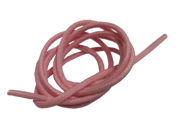 Shoe lace waxed round thin Pink